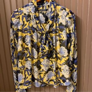 Tommy Hilfiger Yellow and Blue Floral lined Blouse